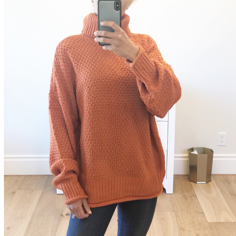 Flagstaff Orange Pullover Turtleneck Sweater - image 2
